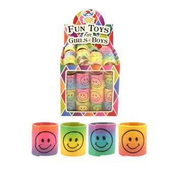MINI SMILEY SPIRALĖS Ø3.5 CM STENDE (60 vnt.)