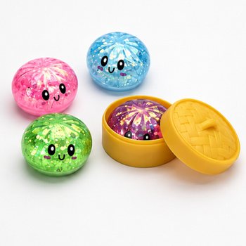 RAGE - Blizgantys mink&scaron;ti koldūnai SQUISHY MAŽI (5.5 x 5.5 x 3 cm) - Viraliniai 2026 m. žaislai (24 vnt.)