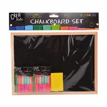 CREA KIDS Kreidinė lenta 29x21CM su kreidomis ir kempine (12 vnt.)