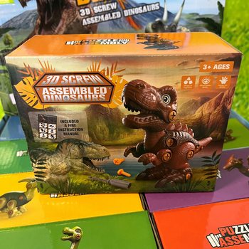 3D Dinozauro Konstravimo Rinkinys Dovanų Dėžutėje - Ekranas (8 vnt.)