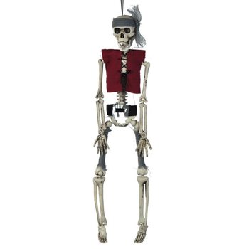 Pakabinamas skeletas piratas 40 cm (6 vnt.) - Didmeninė Helovino prekyba