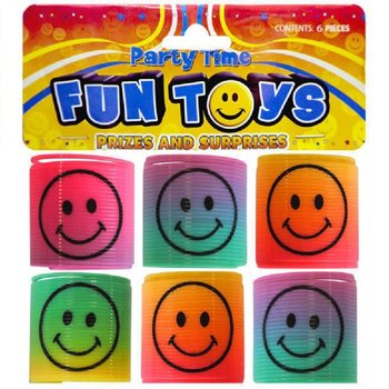 6 VNT. MINI SMILEY SPIRALĖS Ø3.5 CM MAIŠELYJE (6 MAIŠELIAI)