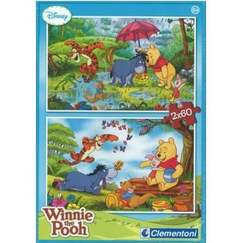 CLEMENTONI DISNEY WINNIES POOH DĖLIONĖ 2 x 60 DETALIŲ (6 vnt. pakuotė)