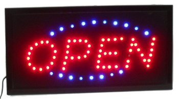 &Scaron;viečianti LED Reklama "OPEN" &ndash; 2 Spalvų