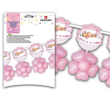 DIDELĖ BALIONŲ GIRLIANDA 2,3 METRAI - ROŽINĖ (3 vnt.)