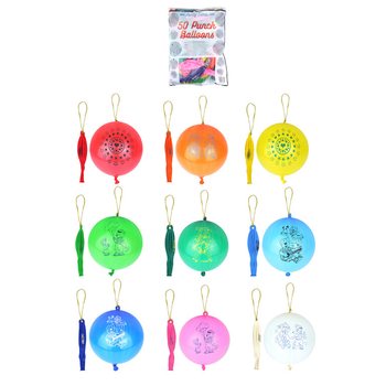 PUNCH BALL BALIONAI SU MIŠRIAIS RAŠTAIS (50 vnt.)