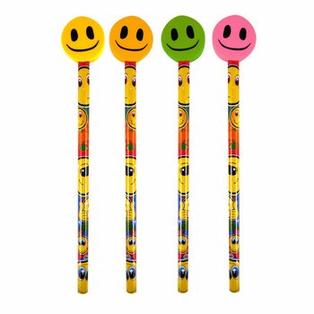 Linksmas Smiley Pieštukas su Trintuku (24 vnt.)