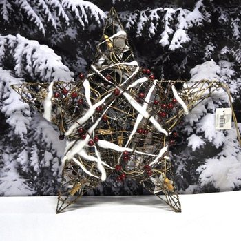 DIDELĖ &Scaron;VIEČIANTI KALĖDINĖ ŽVAIGŽDĖ DEKORACIJA 45 CM (2 vnt.)