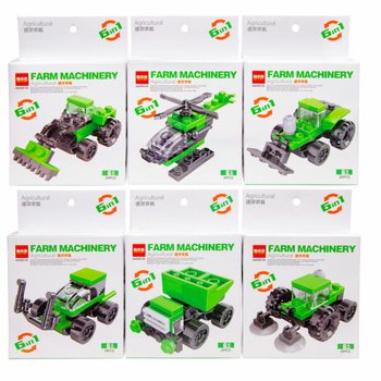BRICKS KONSTRUKTORIAI - ŽEMĖS ŪKIO TRANSPORTAS (12 vnt.)