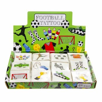 Fun tatuiruotės „Futbolas“ - 48 pakuočių ekranas (12 tatuiruočių pakuotėje)