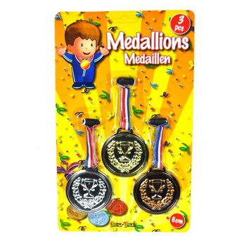 3 dalių medalių rinkinys ant kortelės (12 vnt.)