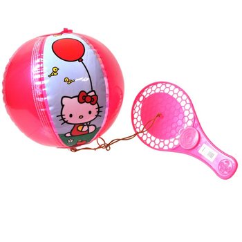 Hello Kitty raketė su pripučiamu kamuoliuku ant gumytės (12 vnt.)