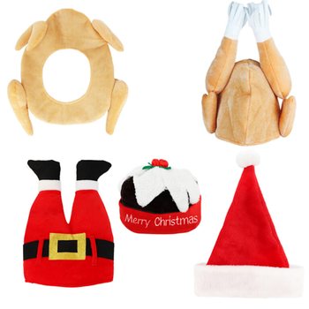 PRABANGUS LINKSMŲ KALĖDINIŲ KEPURIŲ RINKINYS - XMAS CAPS (6 vnt.)