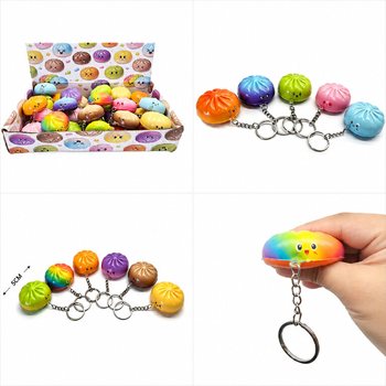 Madingi &bdquo;Squishy Dumplings&ldquo; raktų pakabukai - Įvairios spalvos - Ekspozicijoje (24 vnt.)