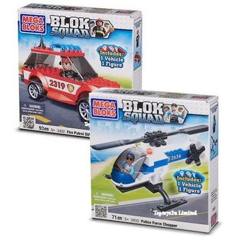 MEGA BLOKS - GAISRINĖS SUV IR POLICIJOS SRAIGTASPARNIS (2 vnt.)
