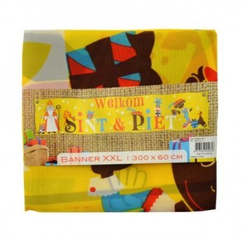 SVEIKINIMO BANERIS SINTERKLAAS & PIET XXL 300 X 60 CM (7 vnt.)