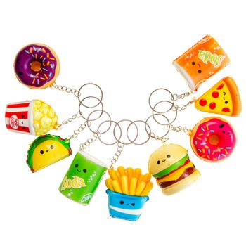 SQUISHY GREITO MAISTO RAKTŲ PAKABUKAI EKRANE (24 vnt.)