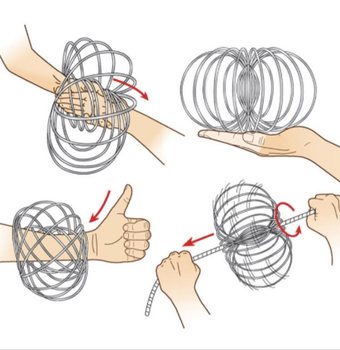 **RAGE 2018** Magic Rings / Flow Rings - Kinetinis 3D stebuklingas žiedas - MULTI COLOR | ANT KORTELĖS (10 vnt.)