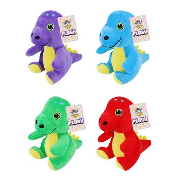 Pliušinis dinozauras - 19 cm aukščio - įvairių spalvų (12 vnt.)