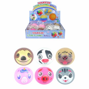 GYVŪNŲ MIX SQUEEZE / ANTISTRESINIAI KAMUOLIUKAI DISPLAY (12 vnt.)