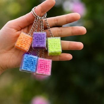 Raktų pakabukas su kubo labirinto žaidimu (48 vnt.)