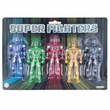 SUPER FIGHTERS - 5 Veiksmo Figūrėlės ant Kortelės (6 vnt.)