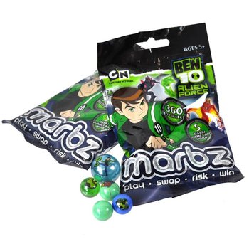 Ben 10 stiklo rutuliukai maišelyje - 5 vnt. (15 rinkinių)