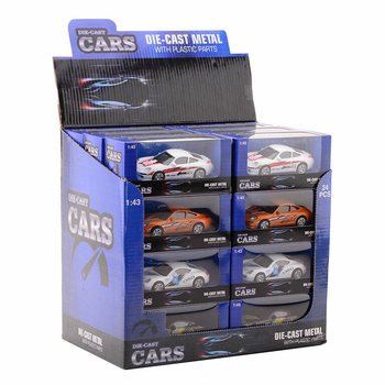 DIE CAST SUPER SPORTINIAI AUTOMOBILIAI, 1:43 MASTELIS EKSPOZICIJOJE (24 vnt.)