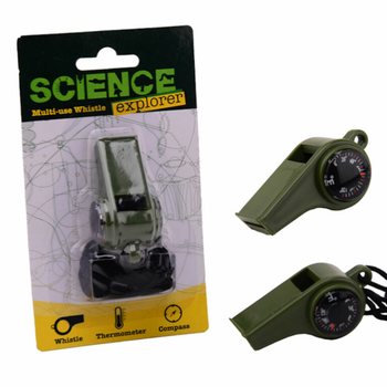 SCIENCE EXPLORER SURVIVAL ŠVILPUKAS SU KOMPASU IR TERMOMETRU ANT KORTELĖS (24 vnt.)