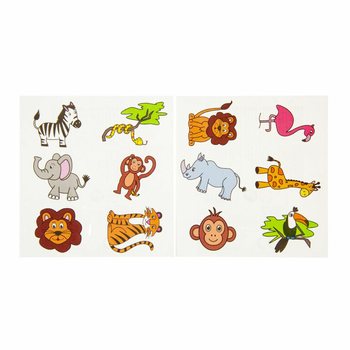 FUN TATTOOS &ndash; DŽIUNGLIŲ GYVŪNAI (96 vnt.)