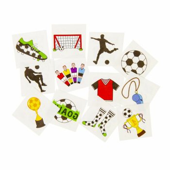Fun tatuiruotės &bdquo;Futbolas&ldquo; - 48 pakuočių ekranas (12 tatuiruočių pakuotėje)