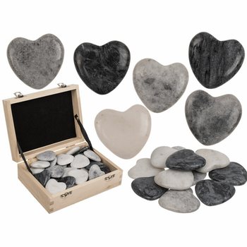 NATŪRALŪS AKMENYS ŠIRDELĖS FORMOS - WORRY STONES (36 vnt.)