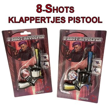 PISTOLETAS SU KAPSULĖMIS 8 ŠŪVIŲ ANT KORTELĖS (24 vnt.)