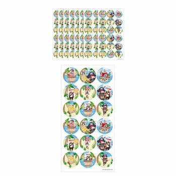 FUN STICKERS - PIRATŲ LIPDUKAI - 18 LIPDUKŲ LAPELYJE (10 vnt.)