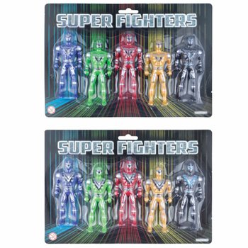 SUPER FIGHTERS - 5 Veiksmo Figūrėlės ant Kortelės (6 vnt.)