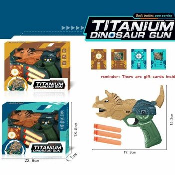 Dinozauro pistoletas su strėlėmis ir taikiniu - Dovanų dėžutė (2 vnt. rinkinys)