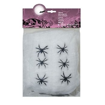 Dekoratyvinis Voratinklis 100g su 6 Vorais - Baltas (4 vnt.)