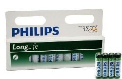 12x BATERIJOS "PHILIPS - SUPER HEAVY DUTY" AA - LONGLIFE (12 vnt. Blisteris)