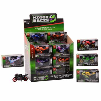 MOTOCIKLAS SUPER SPORT DIE CAST, 1:24 MASTELIO EKSPOZICIJOJE (24 vnt.)