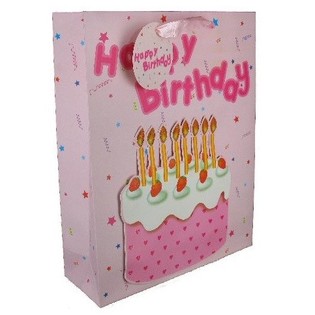 Dovanų mai&scaron;elis Happy Birthday Rožinis (12 vnt.)
