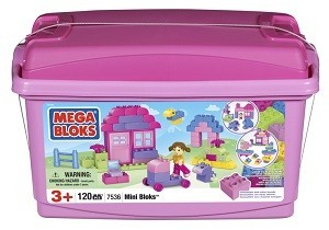 MEGABLOKS MINI BLOKS TUB ROŽINIS - 7536
