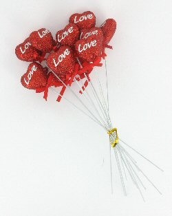 DEKORATYVINĖ ŠIRDELĖ LOVE (12 vnt.)