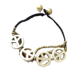 Kreminė Ibiza apyrankė Peace (1 vnt.)
