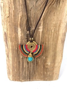 HANDMADE ORIGINALS vėrinys su Bluestone, raudonai rudos spalvos (1 vnt.)