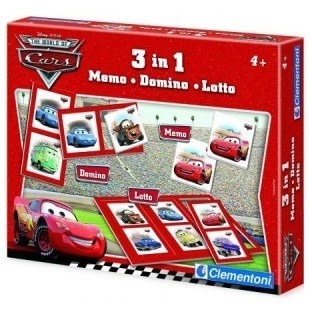 ŽAIDIMAS TRYS VIENAME DISNEY PIXAR CARS - MEMO - DOMINO - LOTO