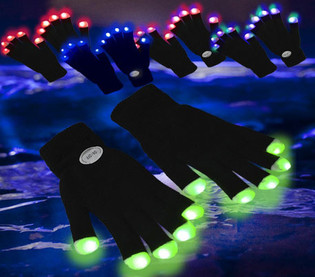 &Scaron;viečiančios LED pir&scaron;tinės / Rave pir&scaron;tinės (12 vnt.)