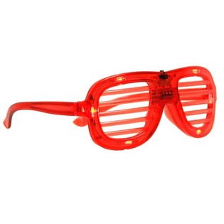 &bdquo; SHUTTER SHADES&ldquo; Akiniai su LED Ap&scaron;vietimu - Spalva: Raudona (12 vnt.)