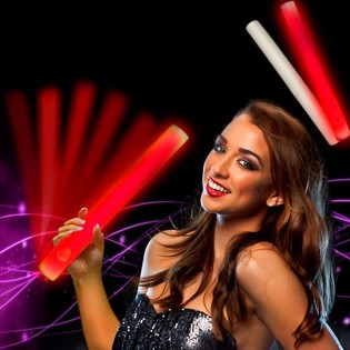 Vienos spalvos LED putplasčio lazdelė - Raudona (24 vnt.)
