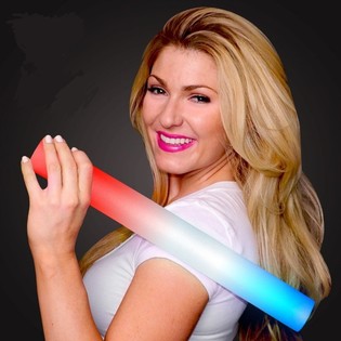 LED Putplasčio Lazdelės - Multi Color Party - Raudona/Balta/Mėlyna (24 vnt.)