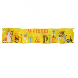 SVEIKINIMO BANERIS SINTERKLAAS & PIET XXL 300 X 60 CM (7 vnt.)